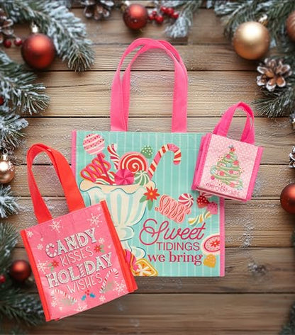 Karma Tiny Reusable Gift Bags, Tote Bag and Gift Bag with Handles, Perfect for Birthday Gifts and Party Bags RPET 1 Hedgehog - color: Happy Bee Day