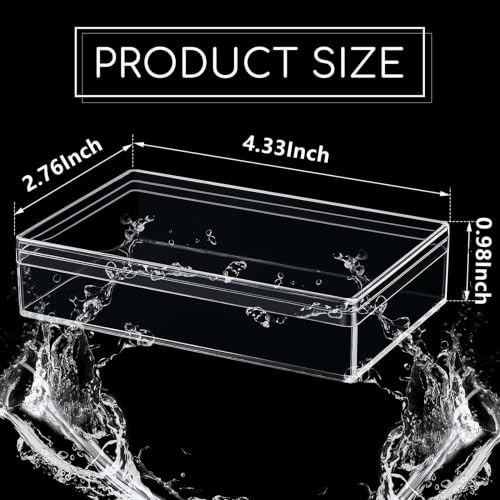 KissYou Acrylic Box 4 Pieces Small Clear Box with Lid Jewelry Storage Contanier Graduation Wedding Birthday Party Candy Boxes - size: 4.33 x 2.76 x 0.98 Inch