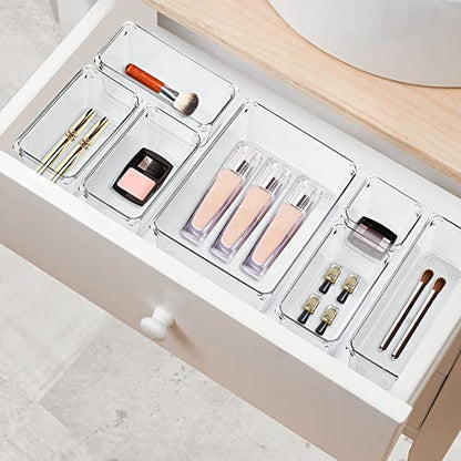 Ravinte 6 Pack Drawer Organizer, 3" x 9" Plastic Storage Bins - size: 3" x 9"