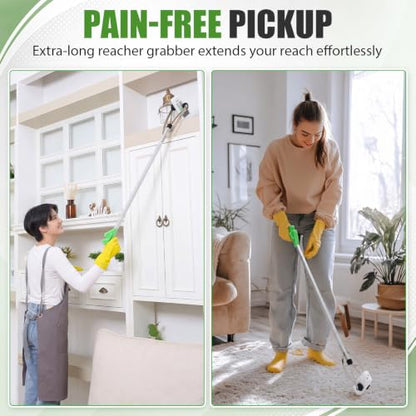 Sabary 2 Pcs 35 Inch Suction Cup Grabber Reacher Heavy Aluminum Trash Pick up Stick, Long Handy Aids Nonslip Claw Reach Tool for Elderly Pick up Trash Arm Extension Litter Picker(Green) - color: Green, size: 35 Inch