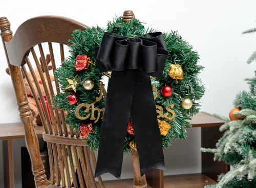 Keypan Black Satin Ribbon Double-Faced Wired 2-1/2 Inch x 10 Yards - color: Black, size: 2-1/2"