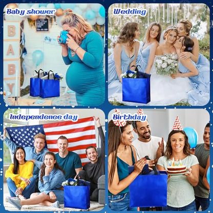 Eccliy 80 Pcs Reusable Gift Bags, Large, Blue - color: Blue, size: Large