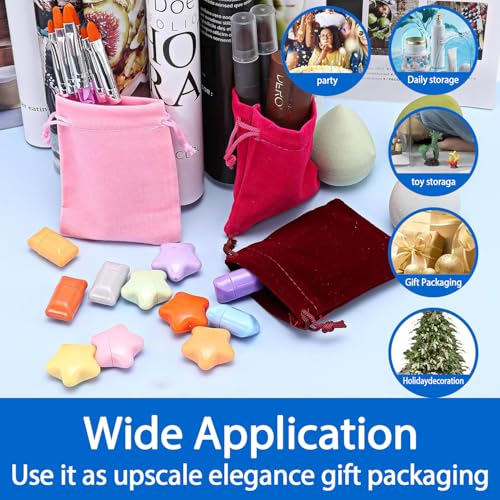 Gabotrie 48Pack Velvet Drawstring Bags, 2.8x3.5 In Jewelry Pouches, 12Color