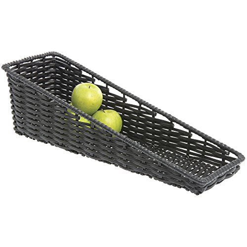 HUBERT Black Tapered Storage Basket - 7 1/2"L x 24"D x 1 1/2" to 7"H - color: Black, size: 7.5"Lx24"Dx1.5-7"H