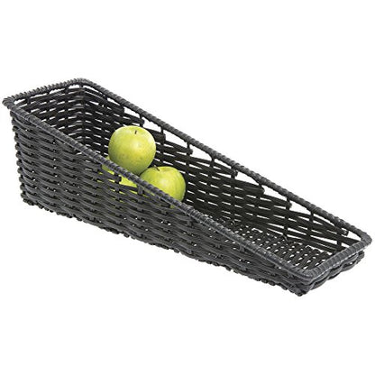 HUBERT Black Tapered Storage Basket - 7 1/2"L x 24"D x 1 1/2" to 7"H - color: Black, size: 7.5"Lx24"Dx1.5-7"H