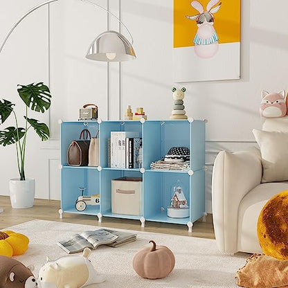 AWTATOS Cube Storage Organizer, Closet Organizers, 6 Cube Shelf, Blue - color: Blue