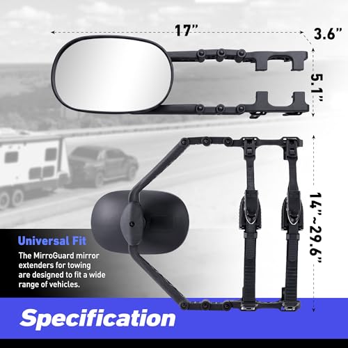 MirroMate Flexible-Fit Towing Mirrors for Small & Large Mirrors