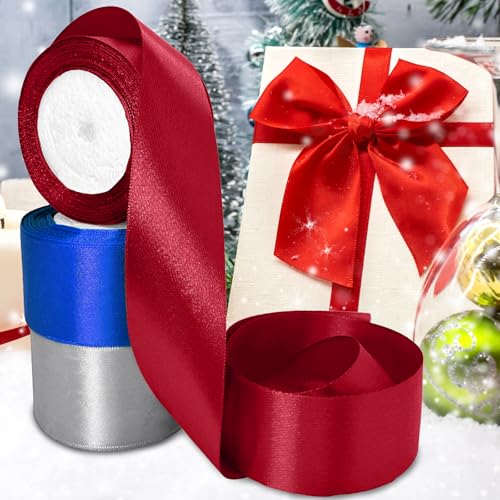 Luomorgo 2 Inch Satin Ribbon, 25 Yards, Burgundy - color: Burgundy, size: 2 inch x 25 yards