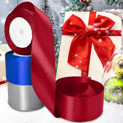 Luomorgo 2 Inch Satin Ribbon, 25 Yards, Burgundy - color: Burgundy, size: 2 inch x 25 yards