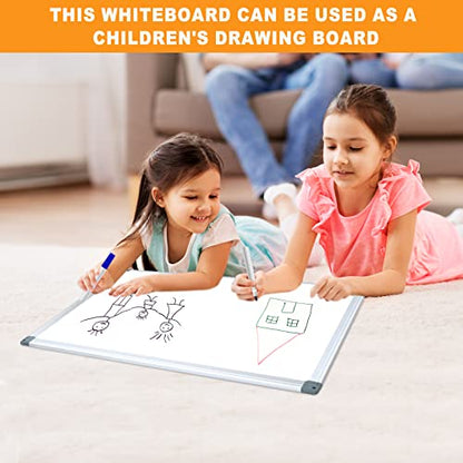 H-Qprobd White Board Dry Erase Whiteboard for Wall, 18"x24" Hanging Wall Mounted Magnetic Whiteboard Aluminium Frame for Home, Office, School, Kitchen - size: 24"x18"