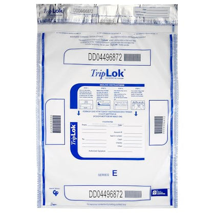 ControlTek TripLok 15" x 20", Clear with Pocket, 50 Bags, Tamper-Evident Deposit Bags for Cash Handling & Valuables, Moisture, Heat and Cold Sensitive Ink, Tear-off receipt + Large Barcodes 585051