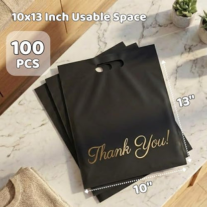 Donyson Black Poly Mailers with Handle, 10x13, 100 Pack, Shipping Bags - color: Black, size: 10x13 (100 Pack)