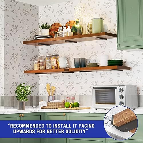 Goovilla Shelf Bracket, Floating Shelf Brackets 10 inch Long, 6 Pack, Black - size: 10 Inch, style: Black 6Pack