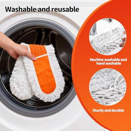 36" Large Commercial Dust Mops for Industrial Floor ，Marble, Laminate,Tile,Concrete,Garage. Janitor Broom Wide Dry mop for Hardwood ,Heavy Duty Long Handle Hotel Gym Household Cleaning Supplies