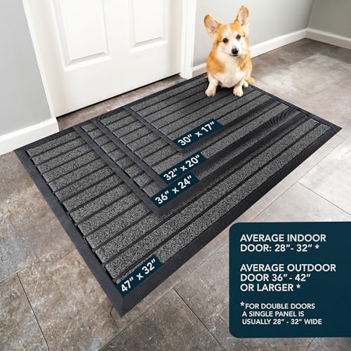 ubdyo Extra Durable Door Mat Outside Entrance (32" x 20", Bright Grey) - color: Bright Grey, size: 32'' x 20'' (Rectangular)