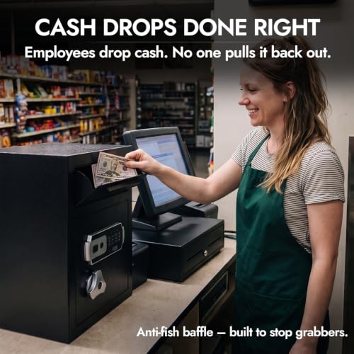 KAER 2.8 Cuft Drop Safe for Small Business Heavy Duty Steel Money Safe with Drop Slot for Cash,Slips,Documents,Depository Cash Safe with Fireproof Bag,Anti-Theft Cash Drop Box for Home/Retail/Office - size: 2.8 Cuft
