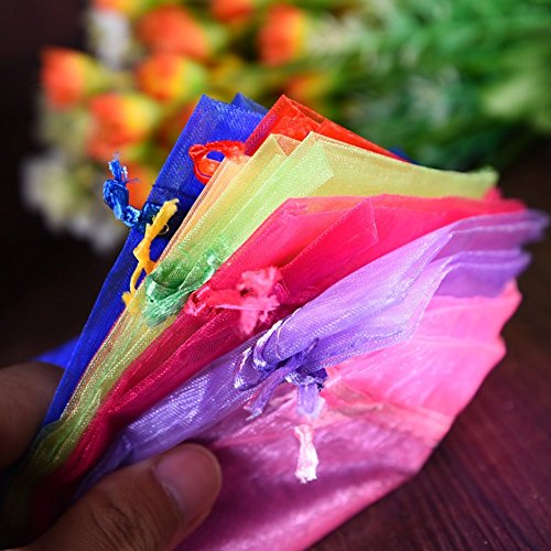 Wudygirl 100 PCS Organza Bags 4"x6" Gift Bags with Drawstring Mix - color: Mix, size: 4x6 IN