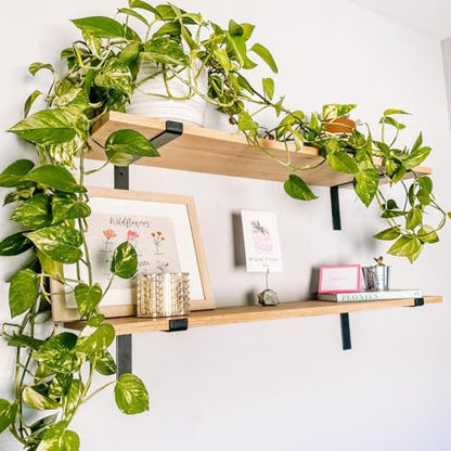 Heavy-Duty Shelf Brackets - Premium Construction Grade 1/4" (6mm) Thick Steel - Matte Black Iron Finish for Modern Farmhouse Rustic Open Shelving w/ Hardware, 4-Pack - (L Bracket w/ Lip, 7.25" x 6") - size: 7.25" x 6", style: L Bracket w/ Lip