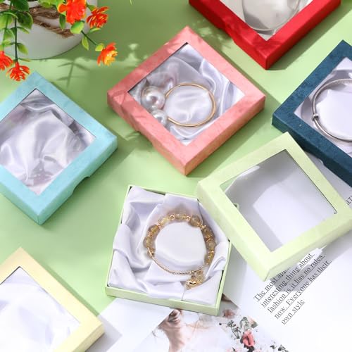 Yeaqee 48 Pcs Jewelry Gift Boxes Bulk, 3.5 in Square Cardboard