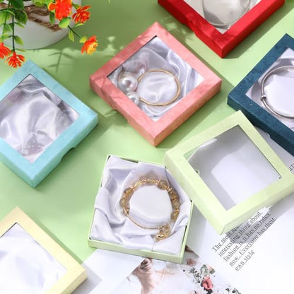 Yeaqee 48 Pcs Jewelry Gift Boxes Bulk, 3.5 in Square Cardboard
