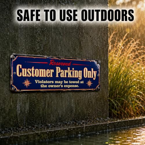 Customer Parking Only Vintage Enamel Business Sign - style: Customer Parking Only