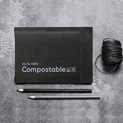 6x10 100% Biodegradable Bubble Mailers,25 Count Kraft Black #000 Compostable Padded Packaging Wrap Envelopes Pouches Eco Friendly Self Seal Bags - color: Black, size: 6x10'' 25PCS