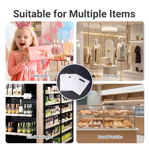 20 Pack 12x15 Inch Frosted Shopping Bags with Handles Plastic Gift Bags
