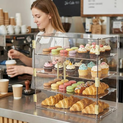 4 Tiers Countertop Bakery Display Case - size: 4 Tiers
