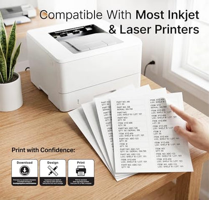 3 7/16" X 2/3" Matte White Printable Labels (30 Sheets, 900 Stickers) File - size: 3-7/16" X 2/3"