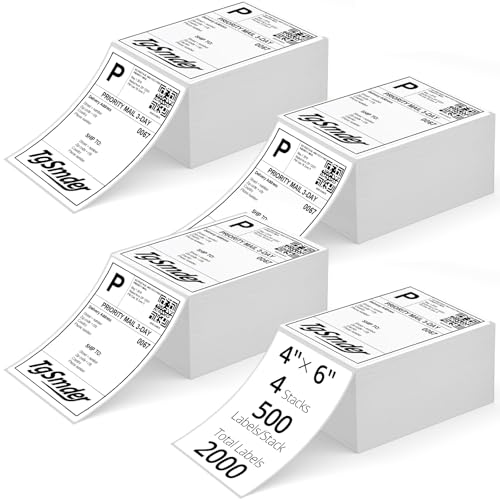 3-Proof 4" x 6" Fanfold Thermal Shipping Label, 4-Stack 2000 Labels - size: 4" x 6" - 4 Stacks ( 2000 labels ）