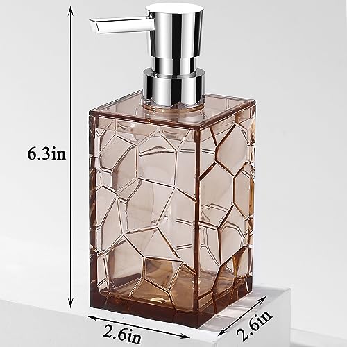 Clear Acrylic Pump Bottle Refillable Lotion Soap Dispenser 10oz Light Brown - color: Clear Light Brown, size: 1 Pack