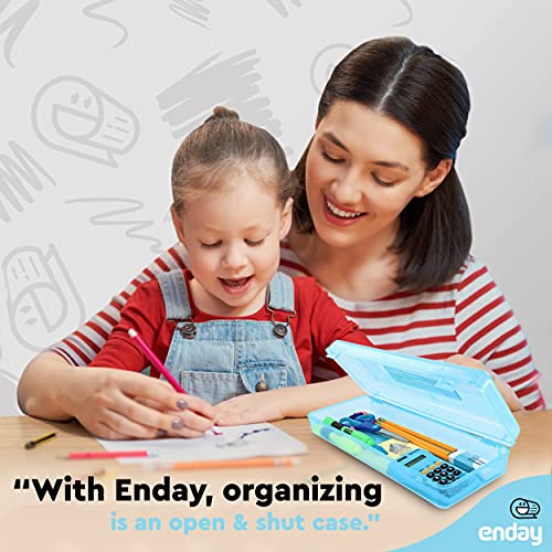 Enday Pencil Box Blue, Storage Organizer Utility Box - color: Blue