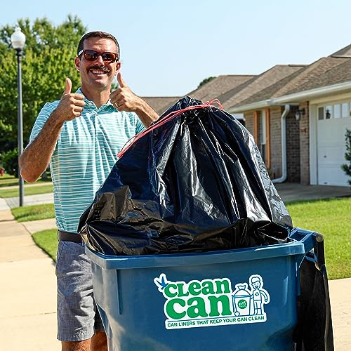 96 Gallon Industrial Strength Draw String Black Trash Bags, for Heavy Duty Curb Pickup & Outdoor Trash Bins (20 each)