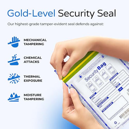 Opaque Bank Deposit Bags | Tamper-Evident Cash Deposit Bag for Cash & Valuables | Tear-Off Receipt | Heavy-Duty 9" x 12" | 100 pcs | ABC Check Printing - style: Opaque