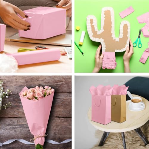 Jkopsnr 100 Sheets Pink Tissue Paper 20x14 Inches - color: Pink, size: 14x20