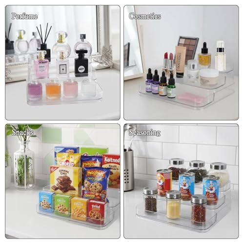 2Pcs 3-Tier Perfume Display, Vitamin Bottles Organizer & Medicine Bottle Organizer Vanity Display Case Display Cabinet for Perfume Shelf and Glass Bottle Clear Case a Great Storage Helper at Home