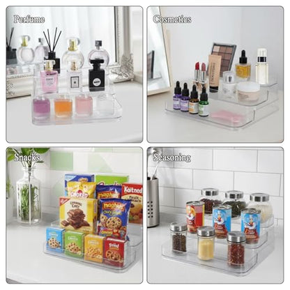 2Pcs 3-Tier Perfume Display, Vitamin Bottles Organizer & Medicine Bottle Organizer Vanity Display Case Display Cabinet for Perfume Shelf and Glass Bottle Clear Case a Great Storage Helper at Home
