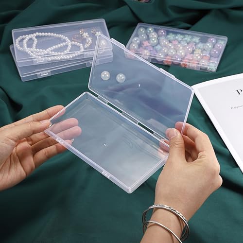 Hipiwe 2 Pack Plastic Cash Money Box Clear Currency Tray with Lid - size: 2 Pack