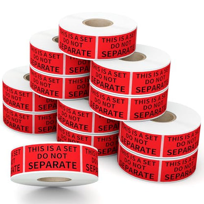 1" x 2" This is a Set Do Not Separate Labels, 12 Rolls, 6000 Labels - size: 1" x 2"