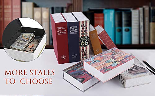 Diversion Book Safe Storage Box, Dictionary Secret Safe Can with Security Combination Lock/Key - style: Butterfly-Key