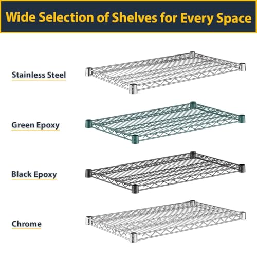 2-Pack 14" x 42" Chrome Additional Wire Shelf for Shelving Units, Replacement Shelves for Wire Rack - size: 14" x 42".