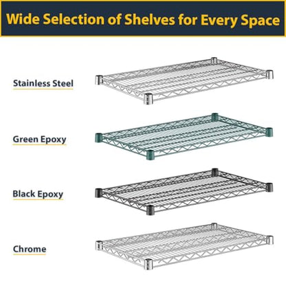 2-Pack 14" x 42" Chrome Additional Wire Shelf for Shelving Units, Replacement Shelves for Wire Rack - size: 14" x 42".