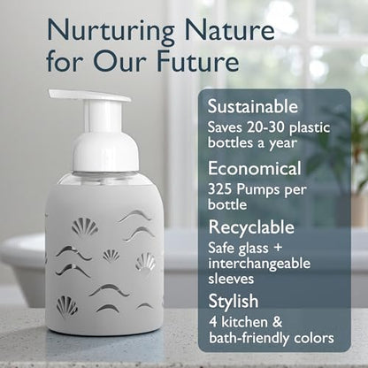 Foaming Glass Hand Soap Dispenser Sand Foam 8oz - color: Sand
