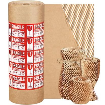 JARLINK Honeycomb Packing Paper, 15" x 328' Bubble Wrap Roll for Packing - size: 15"x 328'