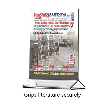 Marketing Holders Acrylic Sign Holder 8.5" x 11" Top Load Double Sided Clear Portrait Orientation Literature Table Tent for Job Fairs Tradeshows Expos and Conventions - size: Top Load 8.5"w x 11"h