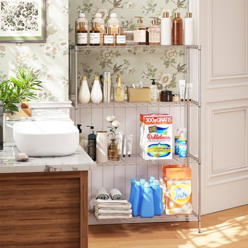 FDW | 4-Tier Wire Shelf | 35" x 13" x 53" | Chrome - color: Chrome, size: 35×13×53