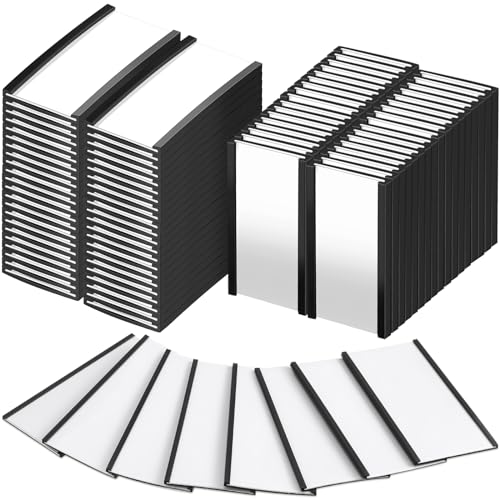 Gueevin 200 Pcs Magnetic Label Holders Bulk 4" x 2" C Channel Label Holder