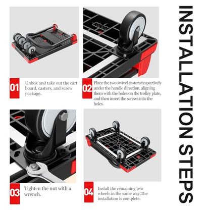 Heavy Duty Foldable Push Cart, 35.4"x23.6" Platform