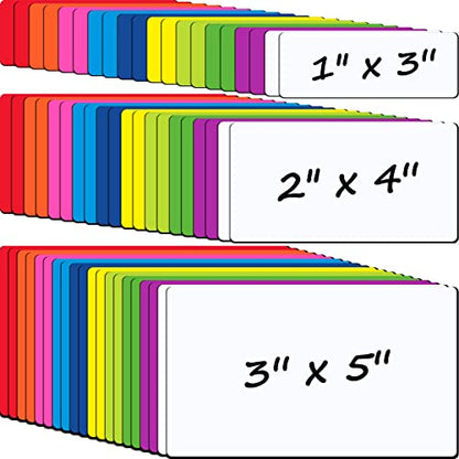 Mimorou 60 Pack 3 Sizes Dry Erase Magnetic Labels for Whiteboard, Rainbow
