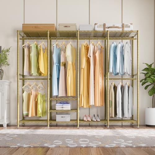 VIPEK V40 Heavy Duty Clothes Rack, Modular Closet System Clothing Rack - color: Gold, size: V40 Regular